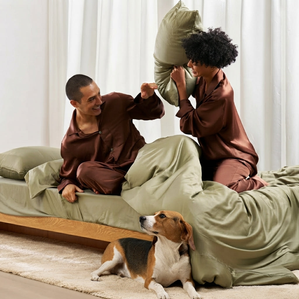 Bamboo Bed Sheet and Duvet Cover Set for Pet-Friendly Homes