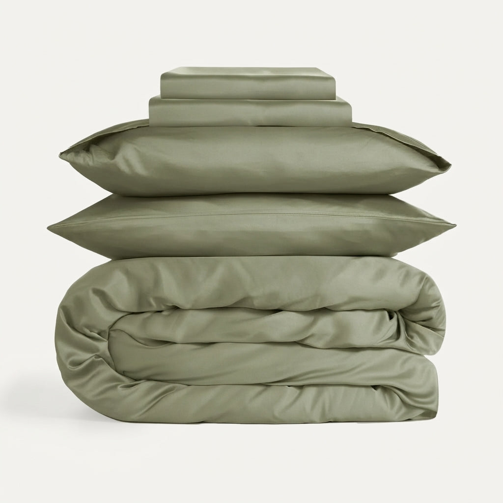 Bamboo Sheet and Duvet Cover Set with Pet Hair Resistant Bedding for Dogs and Cats