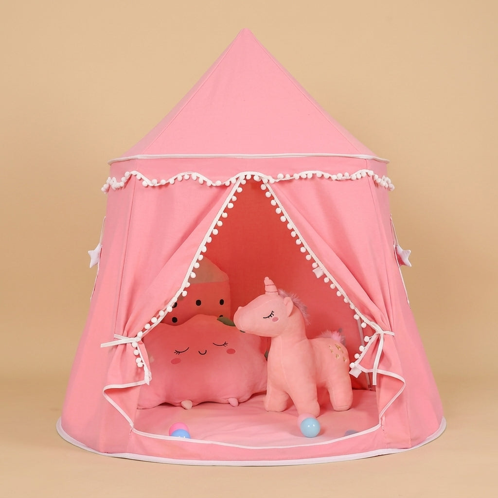 Kids Indoor Foldable Teepee Playhouse for Pretend Play and Relaxation